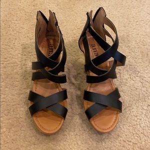 Black wedges worn once